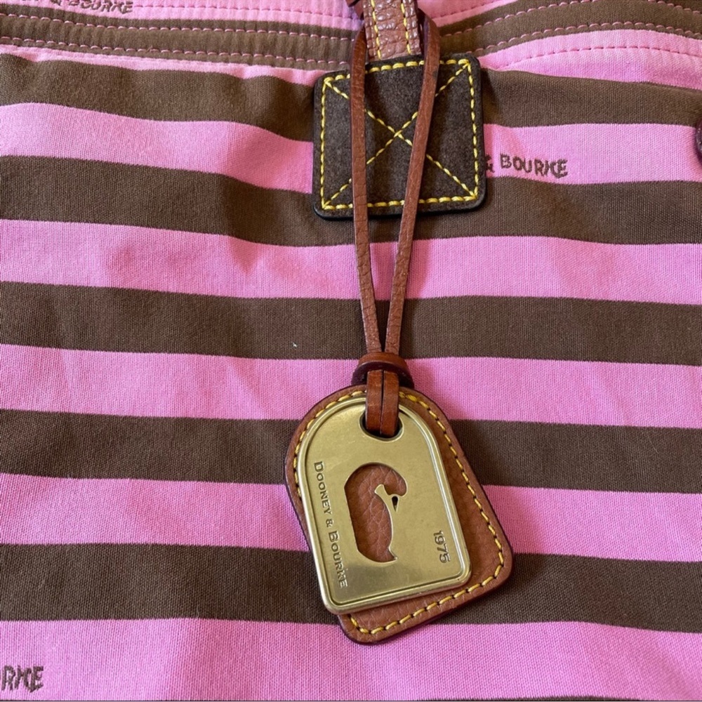 Dooney & Bourke Pink Stripe Handbag - Picture 3 of 16
